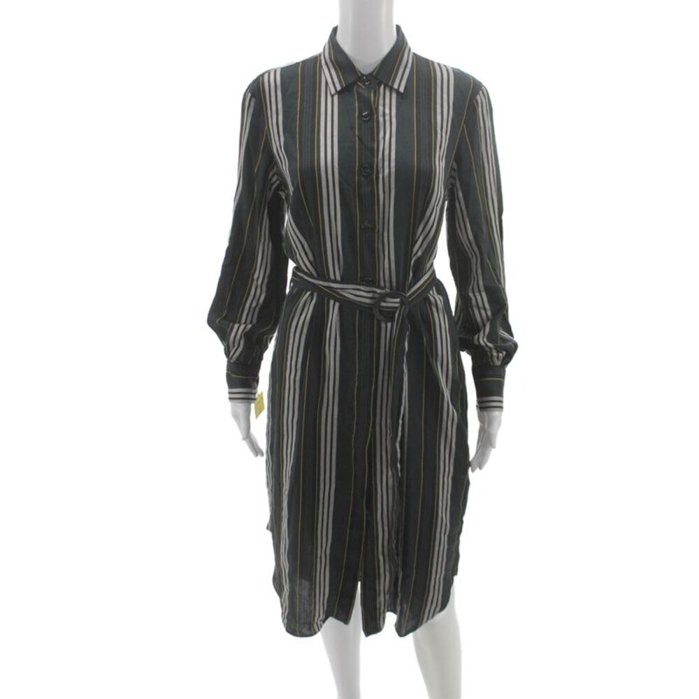 Bagutta Womens Black Collared Shirt Dress Long Sleeve Modal Full Length Size 40